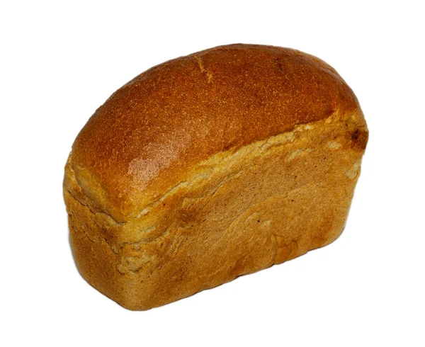 块孤立的整个黑麦面包 — 图库照片