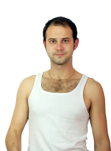 20-jähriger Mann in weißem Hemd — Stockfoto