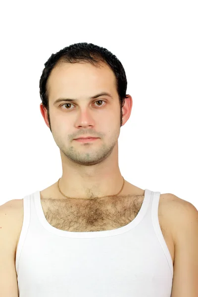 20-jähriger Mann in weißem Hemd — Stockfoto