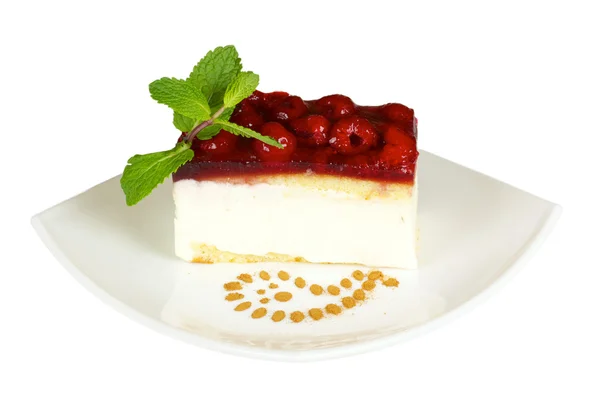 Raspberry cake isolated — Stock Photo, Image