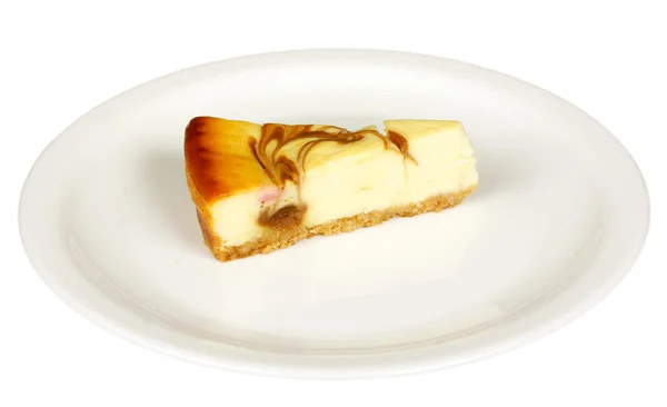 Tarta de queso aislada en blanco —  Fotos de Stock