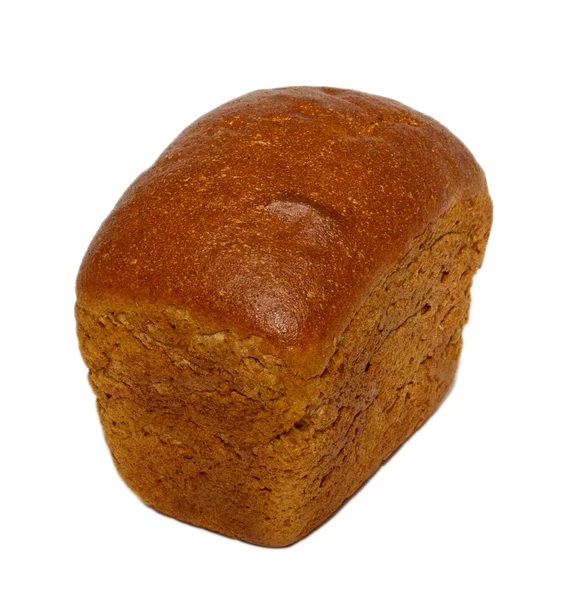 块孤立的整个黑麦面包 — 图库照片