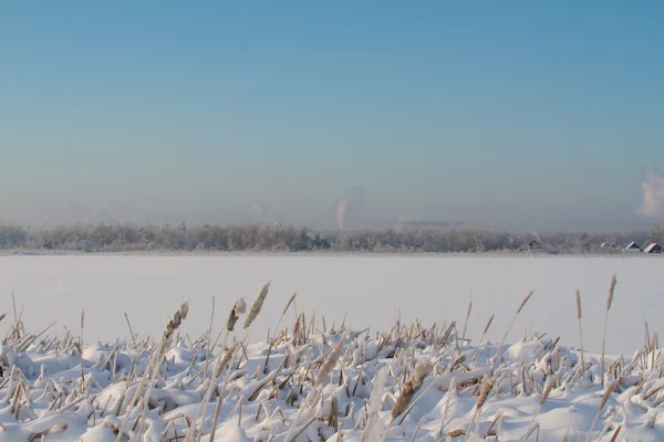 Winter on lake — Stock Photo, Image