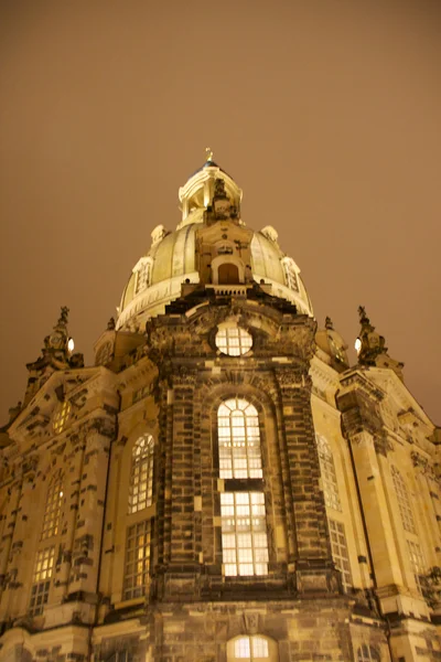 Dresden à noite, Alemanha — Fotografia de Stock
