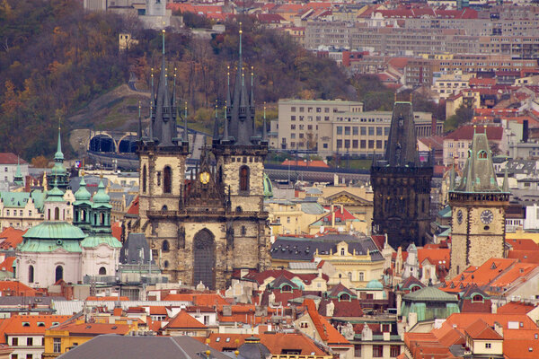 The View on the Prague's gothic Castle and Buildings Czhech, EU