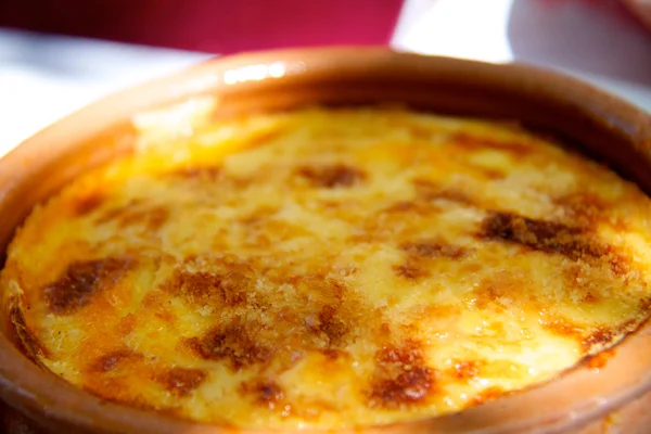 stock image Greek moussaka with aubergine,meat and cheese