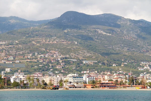 Alanya miasto wzgórza, morzem, Turcja — Zdjęcie stockowe