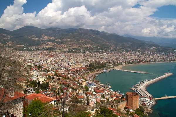 Alanya 도시 언덕, 바다 해안, 터키 — 스톡 사진