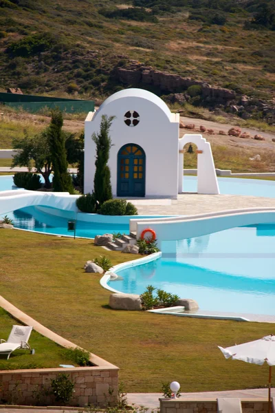 Capilla ortodoxa tradicional griega en la isla de Rodas, Grecia — Foto de Stock