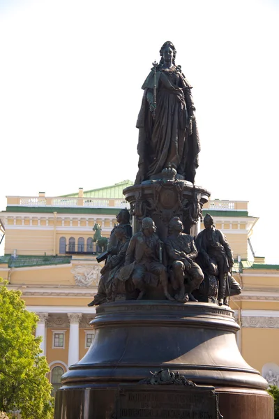stock image Monument to empress and the Alexandrine theater