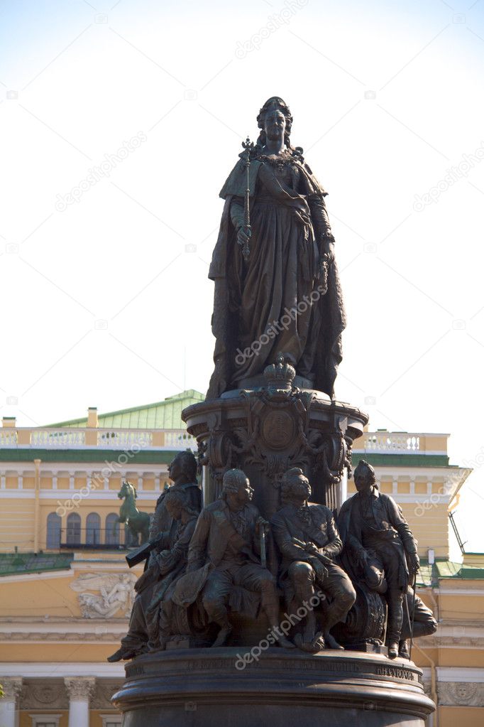 Monument to empress and the Alexandrine theater