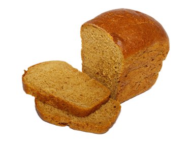 Anason ve izole bir dilim çavdar ekmeği yarısı