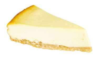 gurme dilim beyaz zemin üzerine cheesecake