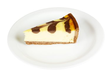 gurme dilim beyaz zemin üzerine cheesecake