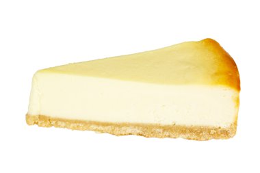 gurme dilim beyaz zemin üzerine cheesecake