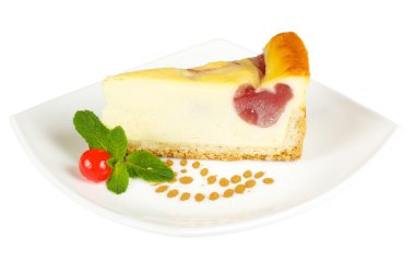 beyaz izole cheesecake