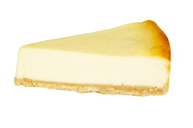 gurme dilim beyaz zemin üzerine cheesecake