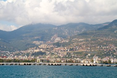 Alanya Şehir hill, deniz kıyısında, Türkiye