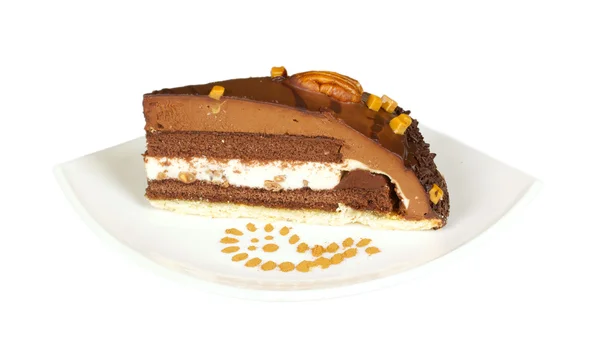 A Fekete csokoládé torta szarvasgomba — Stock Fotó