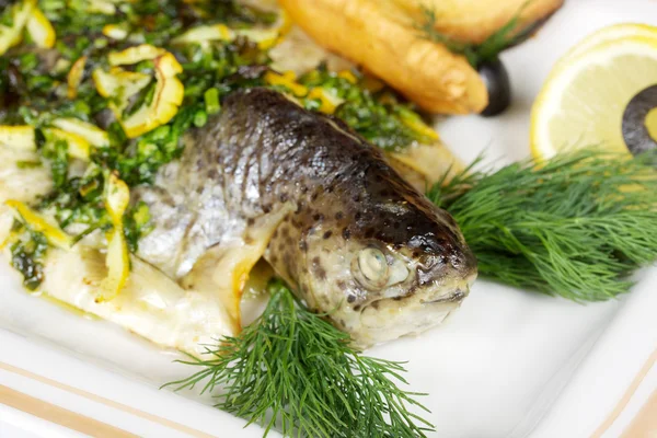 stock image Pan-roasted trout