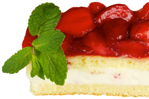 เค้กกับท็อปปิ้งสตรอเบอร์รี่ — ภาพถ่ายสต็อก