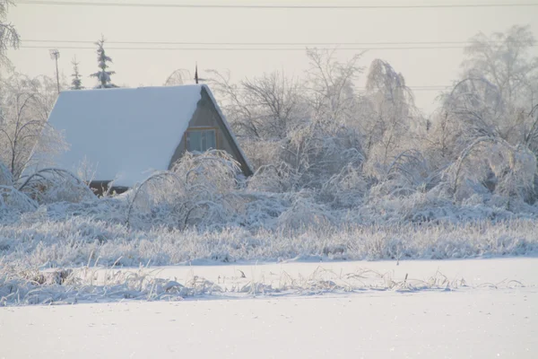 Zimą wieś na wybrzeżu — Zdjęcie stockowe