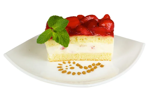 Ciasto z polewy Truskawkowe — Zdjęcie stockowe