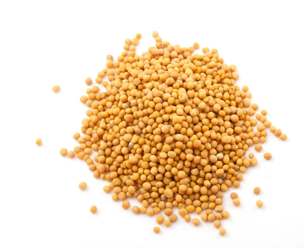 Semințe de muștar galben izolate — Fotografie, imagine de stoc