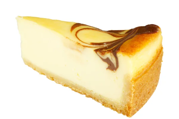 グルメ白い背景の上のチーズケーキのスライス — ストック写真