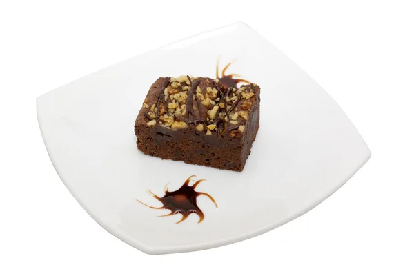 Lanýžový dort s černými čokoládovou omáčkou — Stock fotografie