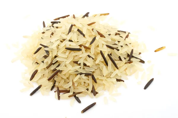 野生稻与混合长水稻的特写 — 图库照片