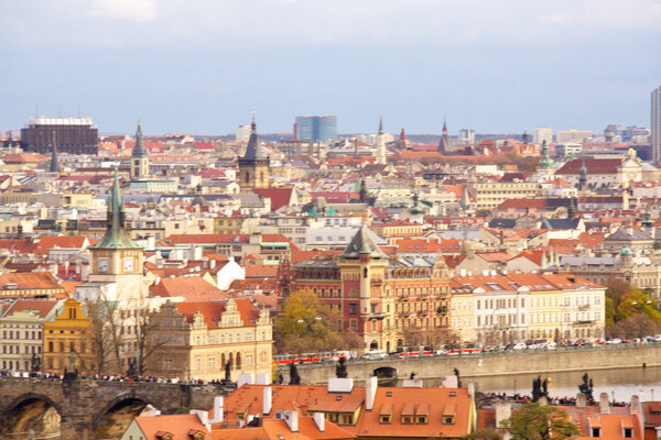 Old Prague city view Czech