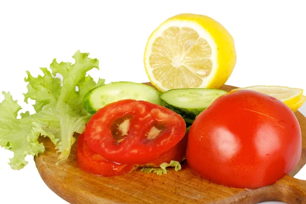 Tomate y pepino con lechuga —  Fotos de Stock