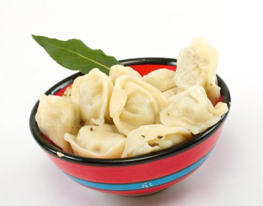 Meat Dumplings - russian pelmeni - with laurel clipart