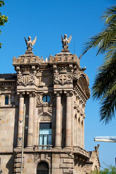 Ptaka barcelona i jej panoramę, Hiszpania — Zdjęcie stockowe