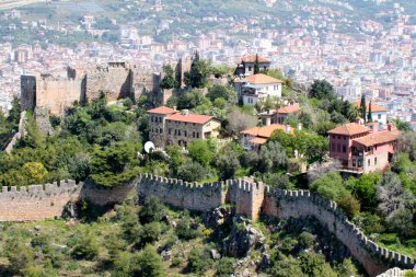 Alanya Şehir hill, deniz kıyısında, Türkiye