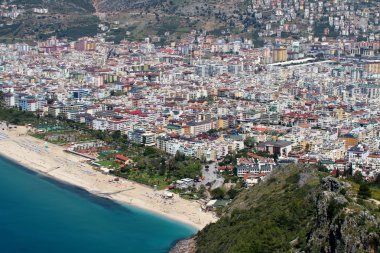 Alanya Şehir hill, deniz kıyısında, Türkiye