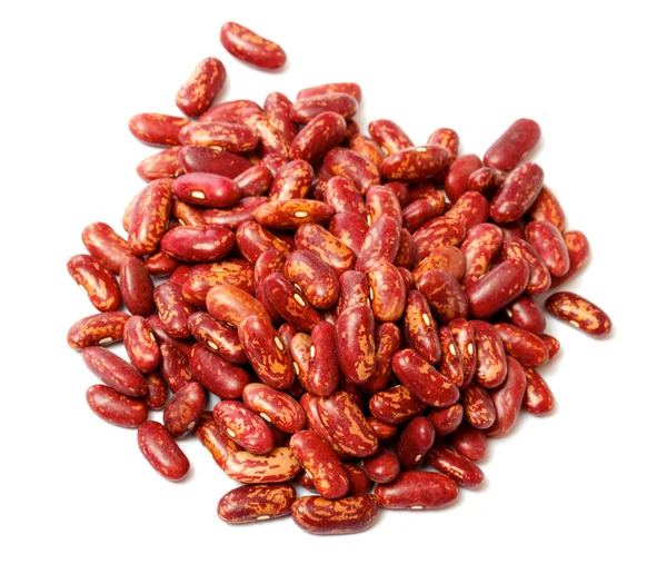 Feijões vermelhos secos no fundo branco — Fotografia de Stock
