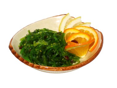 Apanese Cuisine - Seaweed Salad with Lime clipart