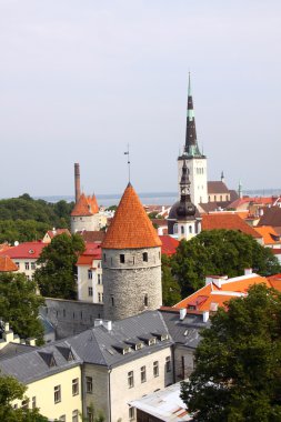 Baltık Denizi ile eski tallinn panorama