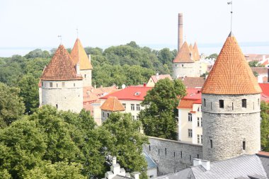 Baltık Denizi ile eski tallinn panorama