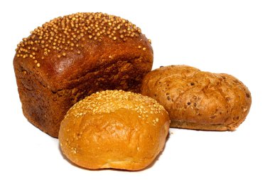 tam buğday ve çavdar ekmeği loafs ve izole