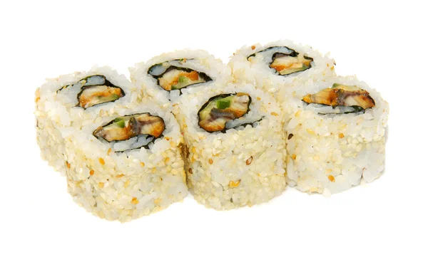 Apetyczny sushi na białym tle na białym tle — Zdjęcie stockowe