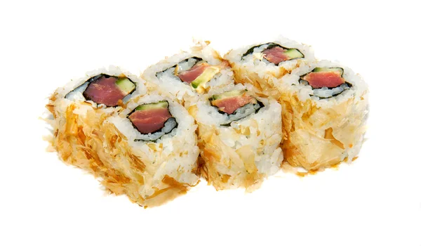 Appetizing sushi terisolasi di latar belakang putih — Stok Foto