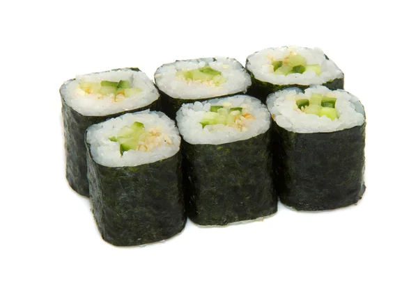 Appetizing sushi terisolasi di latar belakang putih — Stok Foto