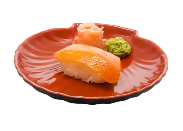 흰색 배경에 고립 된 식욕을 돋 우는 초밥 — 스톡 사진