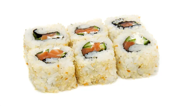 Νόστιμο σούσι που απομονώνονται σε λευκό φόντο — Φωτογραφία Αρχείου