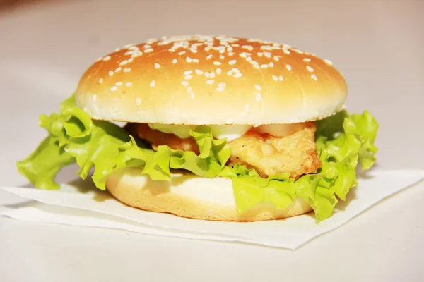 stock image Tasty hamburger isolated on white background