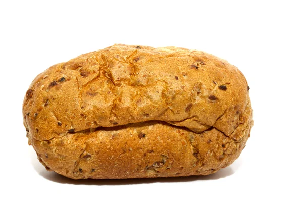 Καρβέλι ψωμί και ψωμάκια που απομονώνονται σε λευκό — Φωτογραφία Αρχείου