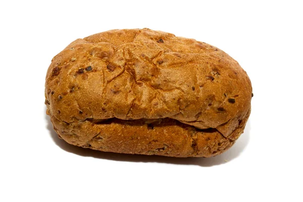 Bochník chleba a rohlíky izolovaných na bílém — Stock fotografie